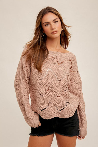 Lilac Crochet Sweater