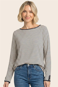 Navy Stripe Jersey Top