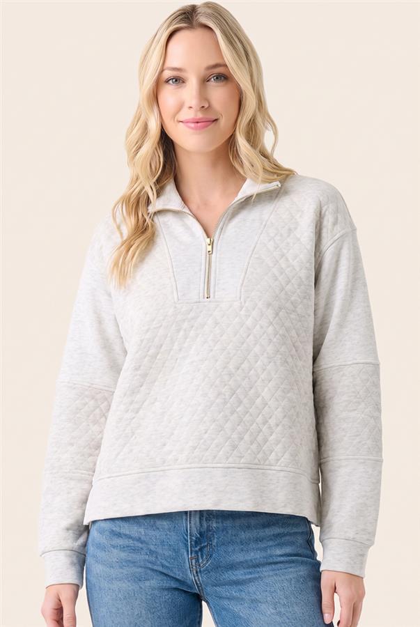 Grey Quilted Pullover
