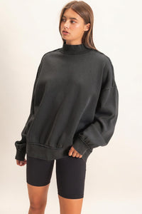 Acid Wash Mock Neck