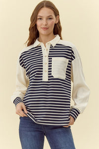 Colorblock Stripe Henley