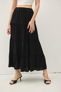 Black Tiered Skirt
