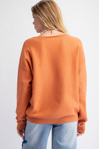 Rust Sequin Star Pullover