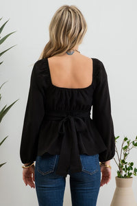 Black Peplum Top