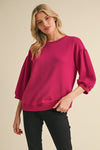 Magenta Lightweight 3/4 Top