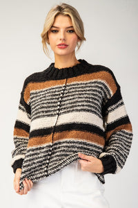 Black & Mocha Stripe Sweater