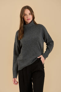 Charcoal Turtleneck Sweater