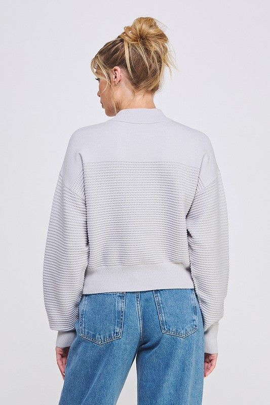 Gray Half Zip Sweater
