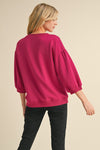 Magenta Lightweight 3/4 Top