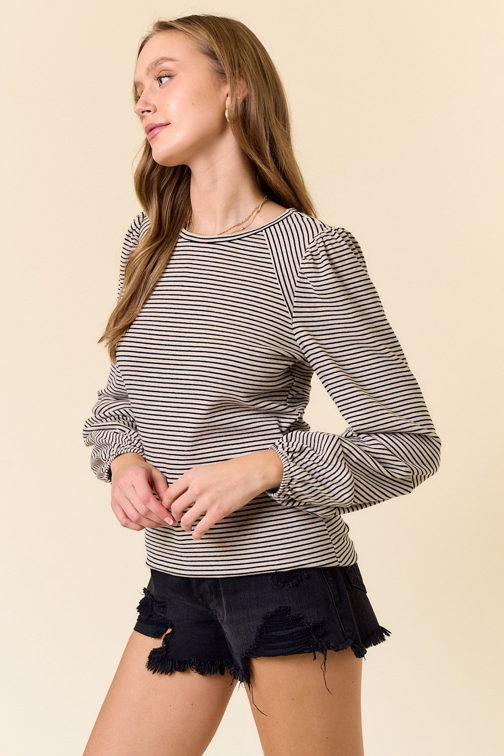 Oat & Black Stripe