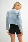 Collarless Denim Jacket