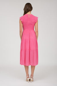 Pink Smocked Midi