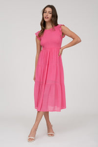 Pink Smocked Midi