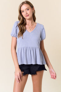 Blue Babydoll Top