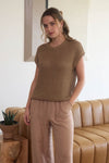 Tan Crochet Sweater