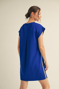 Royal Stripe Accent Dress
