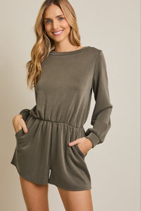 Olive V Back Romper