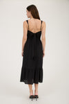 Black Smocked Midi