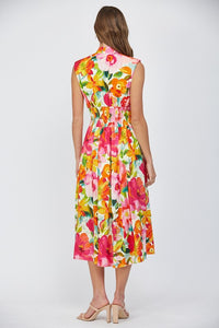 Summer Floral Zip Up Dress
