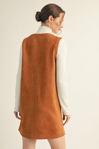 Camel Suede Shift Dress
