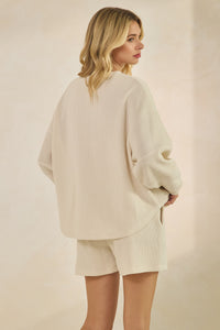 Cream Corded Ribbed