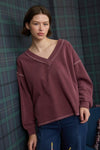 Burgundy V-Neck Knit