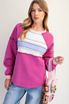 Raspberry Colorblock Pullover