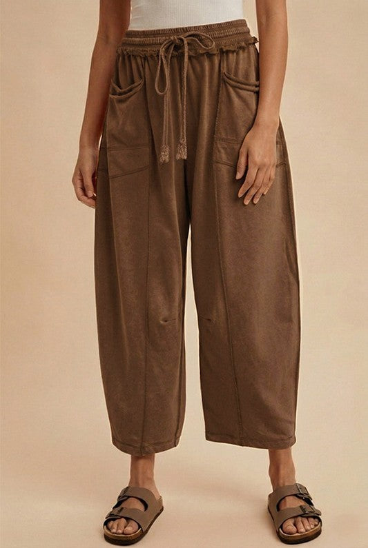 Chocolate Knit Barrel Pant