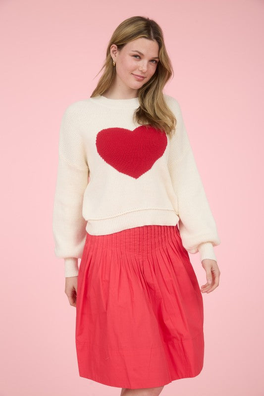 Ivory Heart Sweater