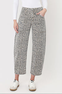 Leopard Barrel Denim