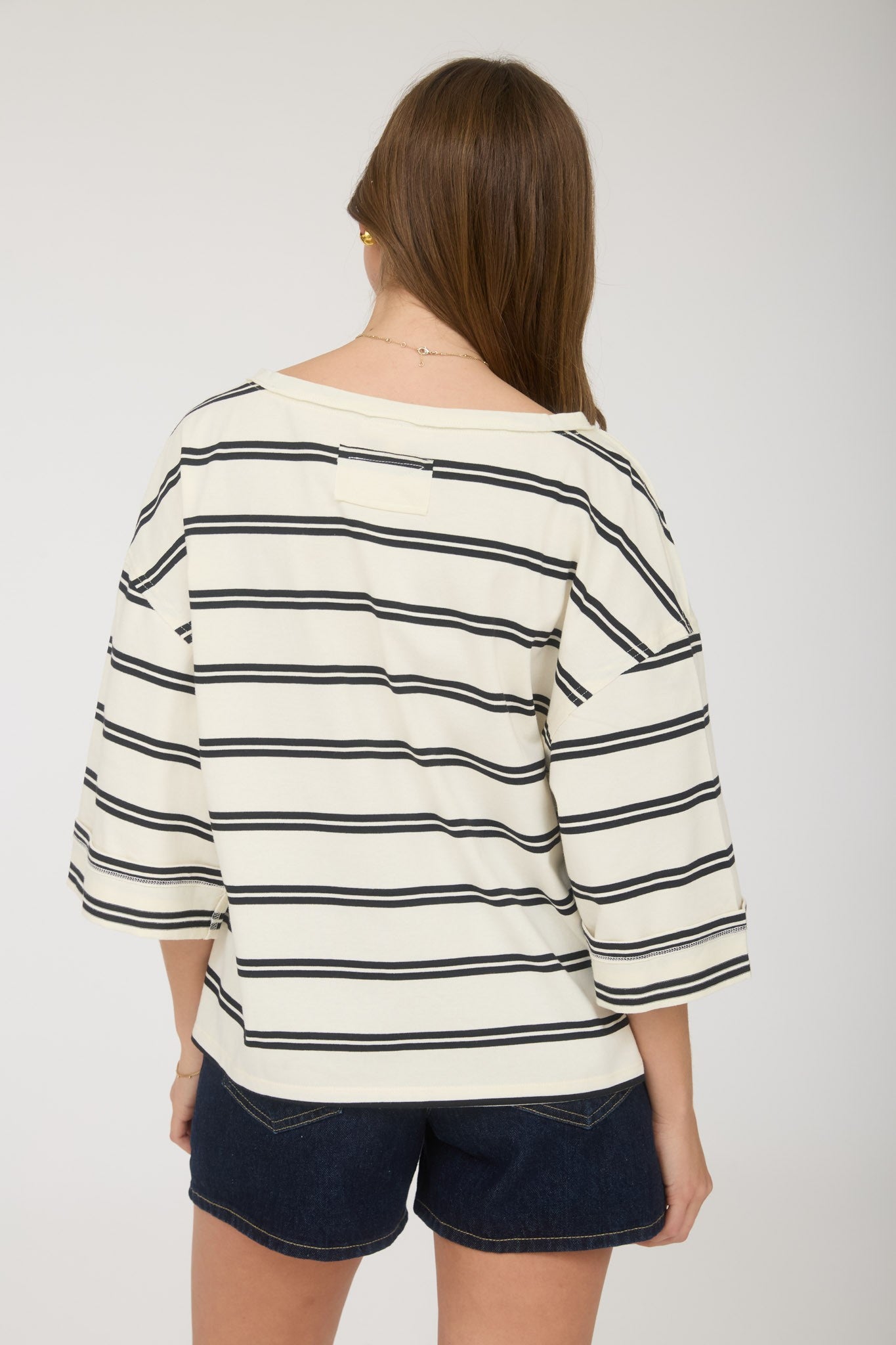 Black Stripe Raw Edge