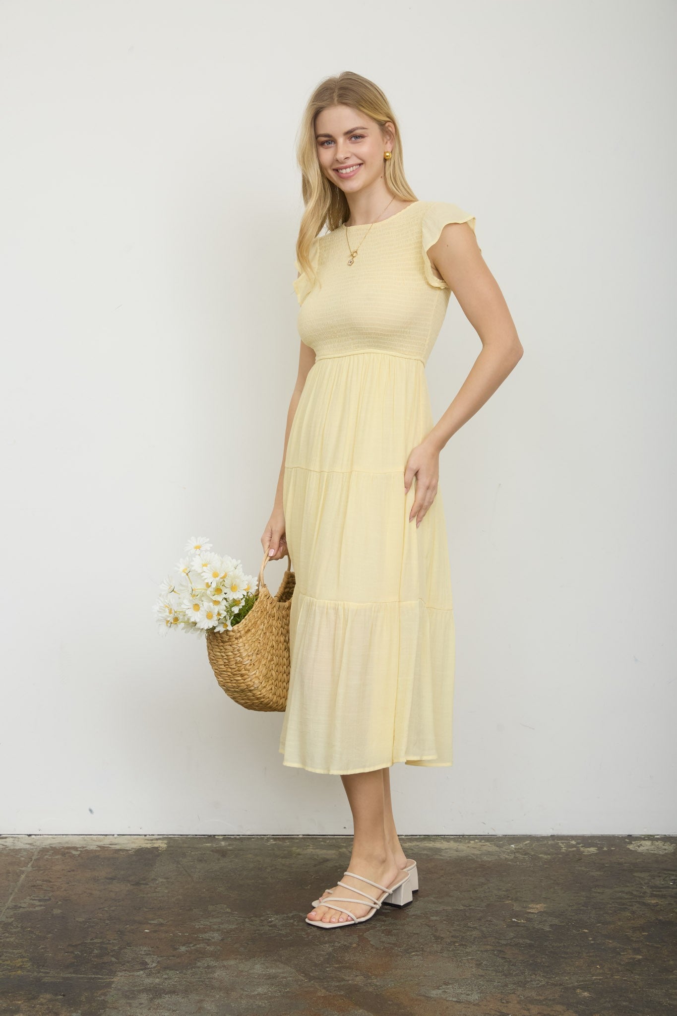 Yellow Smocked Dress