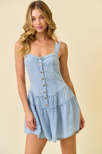 Denim Flare Romper