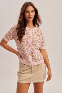 Pink Animal Cardigan