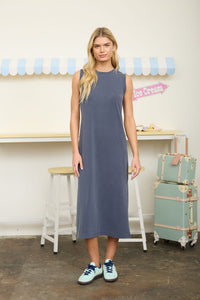 Navy Side Slit Dress