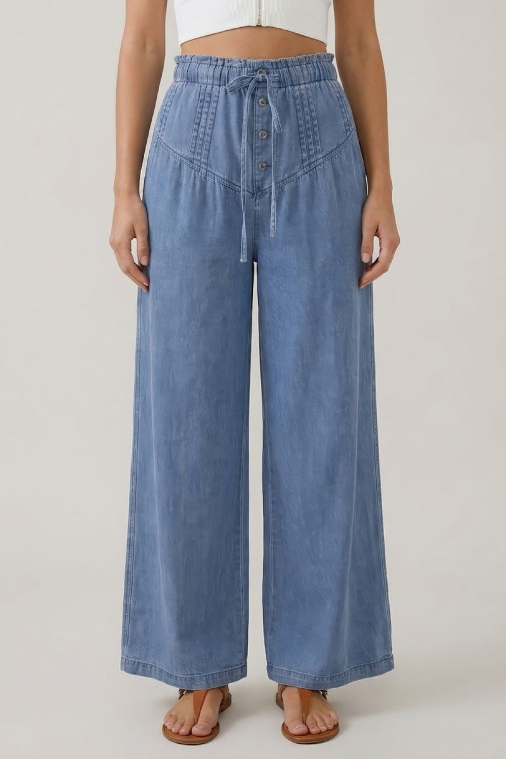 Denim Detail Wide Leg