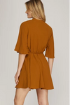 Caramel Braided Tie Dress