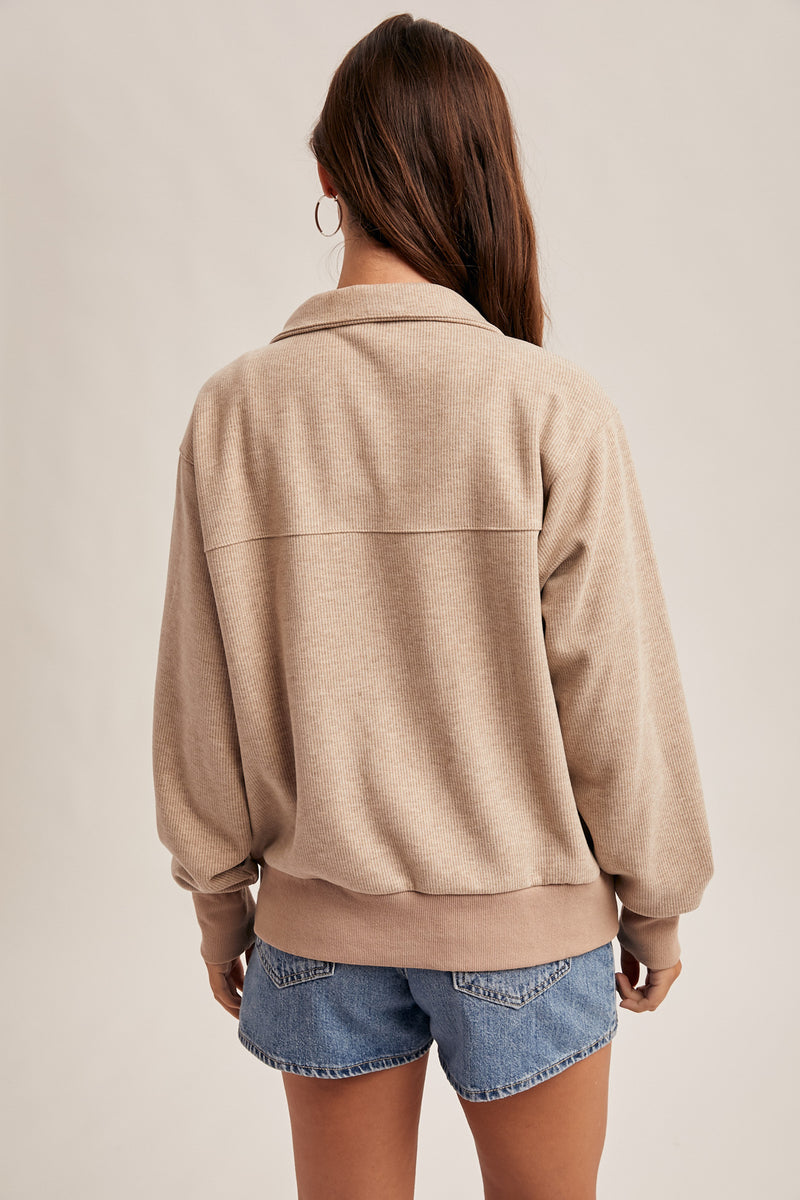 Mocha Half Zip Up