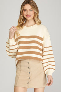 Taupe Stripe Sweater