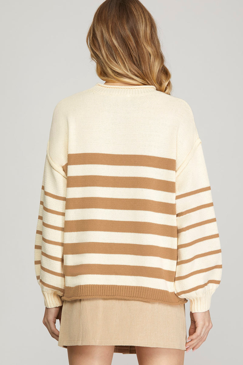 Taupe Stripe Sweater