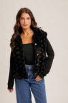 Black Fur Buttondown Jacket