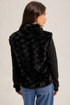 Black Fur Buttondown Jacket
