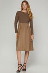 Mocha Skirt Combo Dress