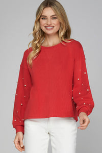 Red Pearl Knit