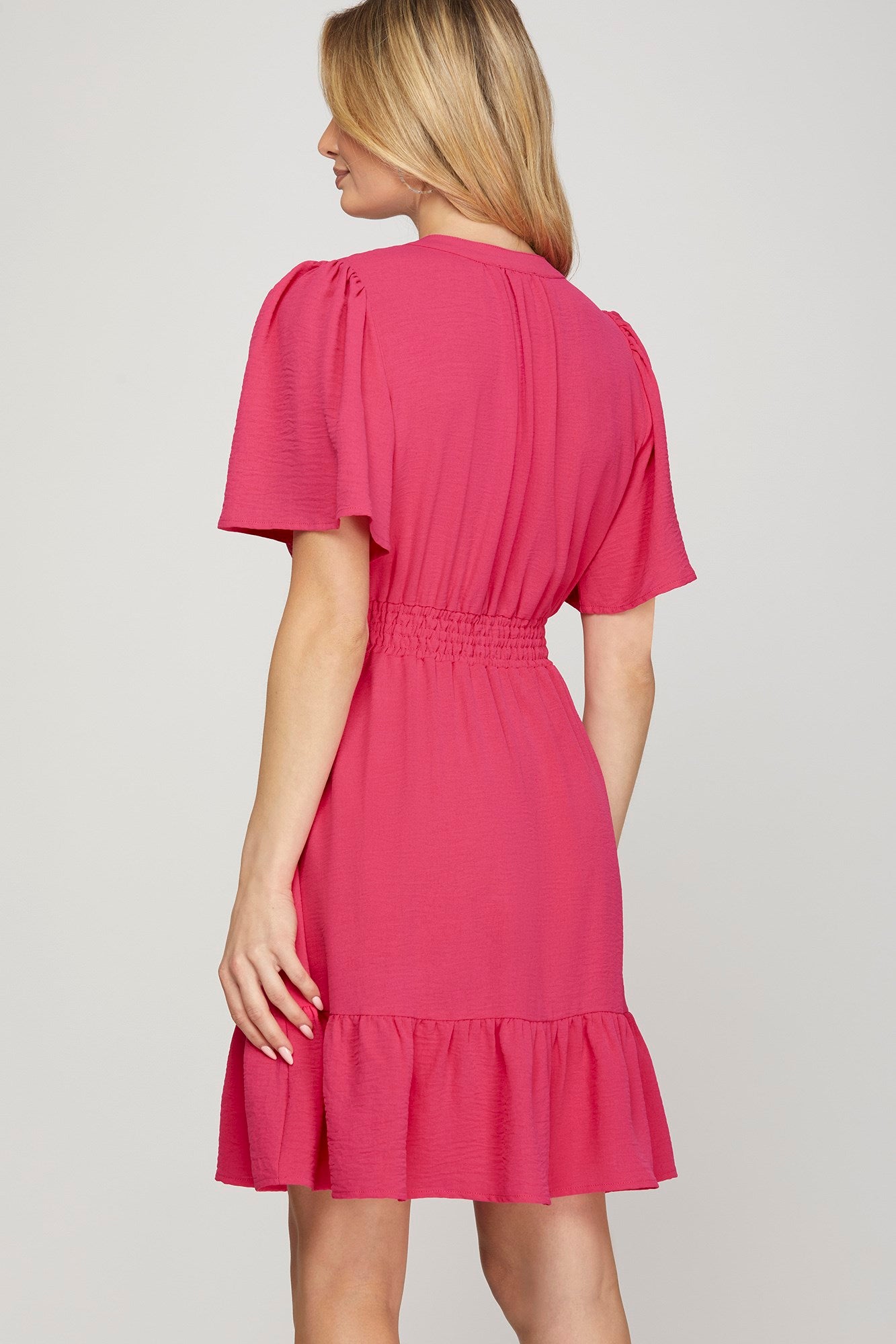 Pink Bell Sleeve Dress