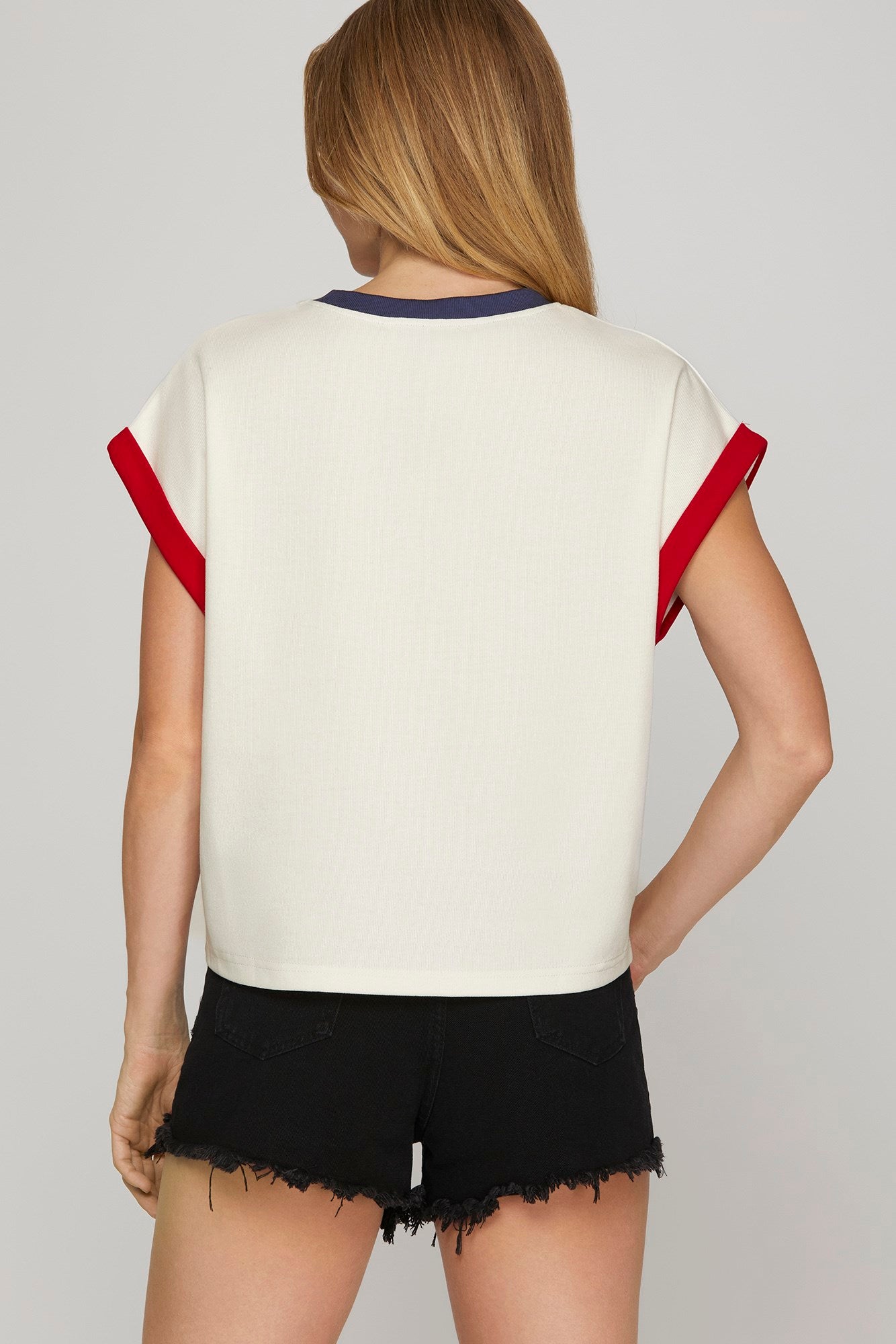 USA Sequin Patch Top