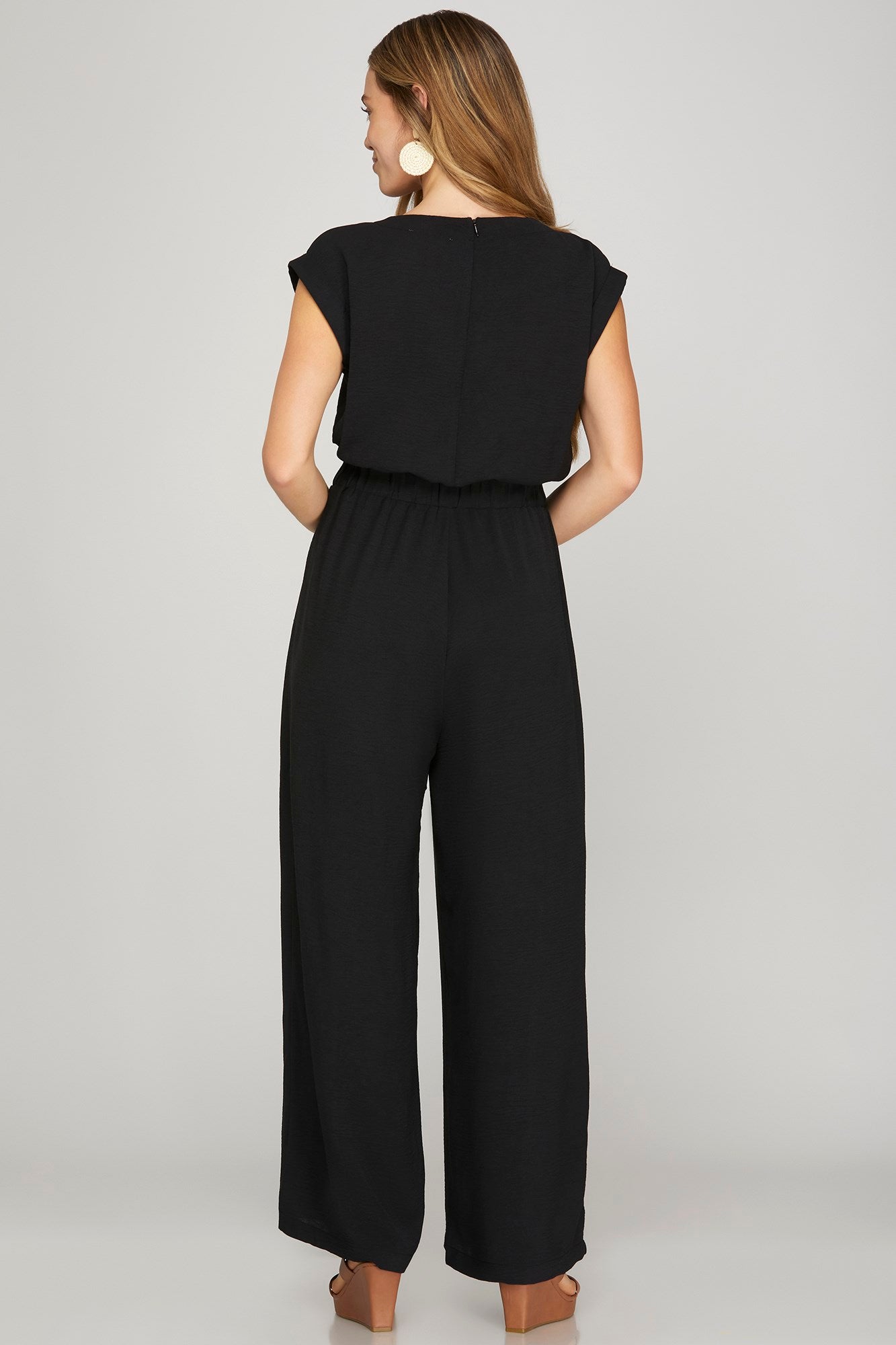 Black Front Tie Jumpsuit