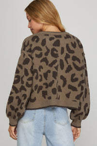 Leopard Tie Cardigan