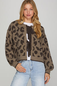 Leopard Tie Cardigan