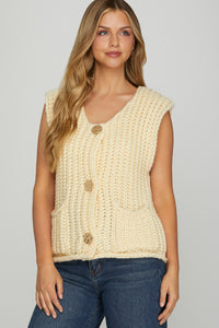 Cream Chunky Sweater Vest